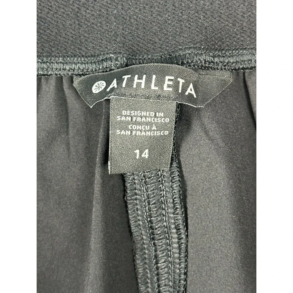 Athleta Brooklyn Heights Cargo Skirt Black Midi Stretch 14 Travel Gorpcore